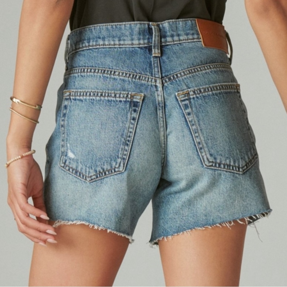 Lucky Brand 90s loose midi short distressed denim jean 100% cotton size 29 - Picture 4 of 4